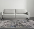 5' X 8' Gray Black And Ivory Abstract Distressed Area Rug