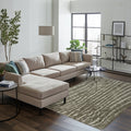 7' X 10' Green And Tan Abstract Area Rug