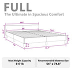 vidaXL Velvet Bed Frame Platform Bed, Scandinavian Style/Slats Support/No Box Spring Needed/Without Mattress/Easy Assembly, Dark Grey Full Bed