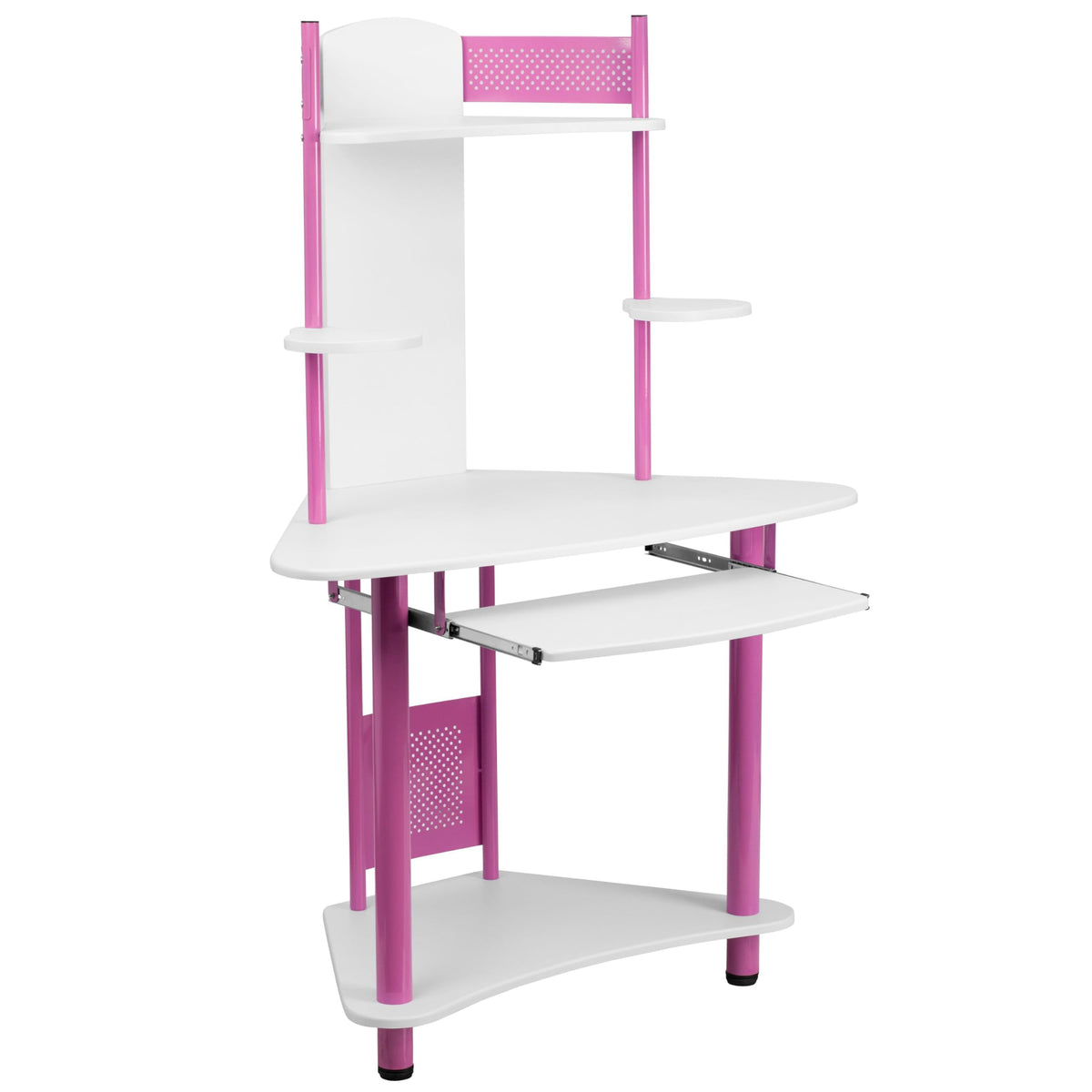 Flash Furniture Walker Pink Corner Computer Desk with Hutch