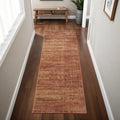 8' Brown Red And Tan Runner Rug