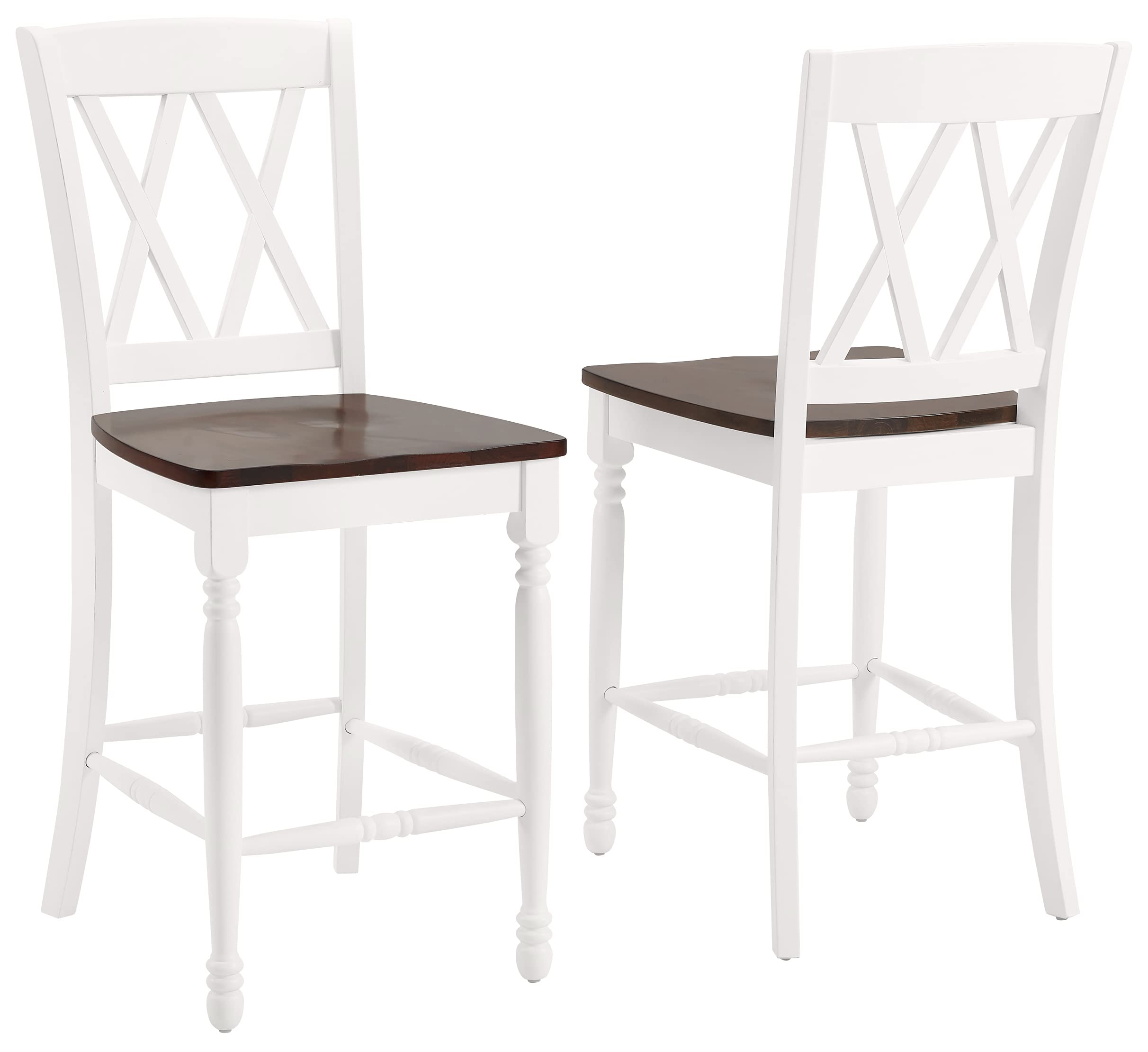 Crosley Furniture Shelby Wood X Back Counter Height Bar Stools Set of 2