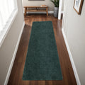 8' Green Hand Woven Runner Rug