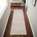 8' Ivory And Silver Runner Rug