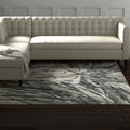 8' X 10' Gray Green And Ivory Abstract Area Rug