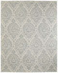8' X 10' Ivory And Gray Floral Hand Tufted Area Rug