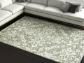 8' X 10' Ivory And Green Floral Hand Tufted Area Rug