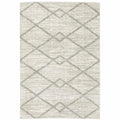 HomeRoots 510862 10 x 13 ft. Ivory & Gray Geometric Shag Power Loom Stain Resistant Rectangle Area Rug