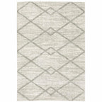 HomeRoots 510862 10 x 13 ft. Ivory & Gray Geometric Shag Power Loom Stain Resistant Rectangle Area Rug
