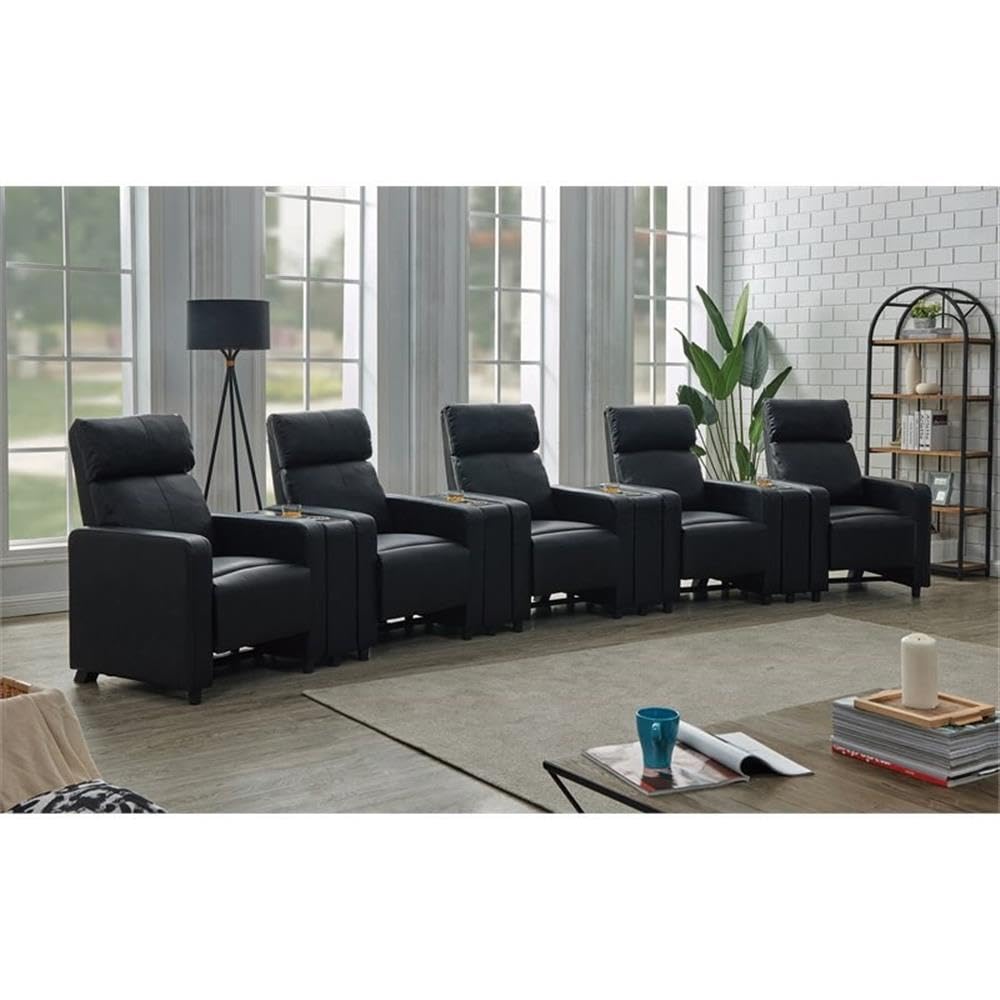 Coaster Toohey 9-Piece Theater Seating (5R), Black