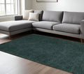 9' X 13' Green Hand Woven Area Rug