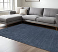 8' X 10' Blue And Gray Hand Woven Distressed Area Rug