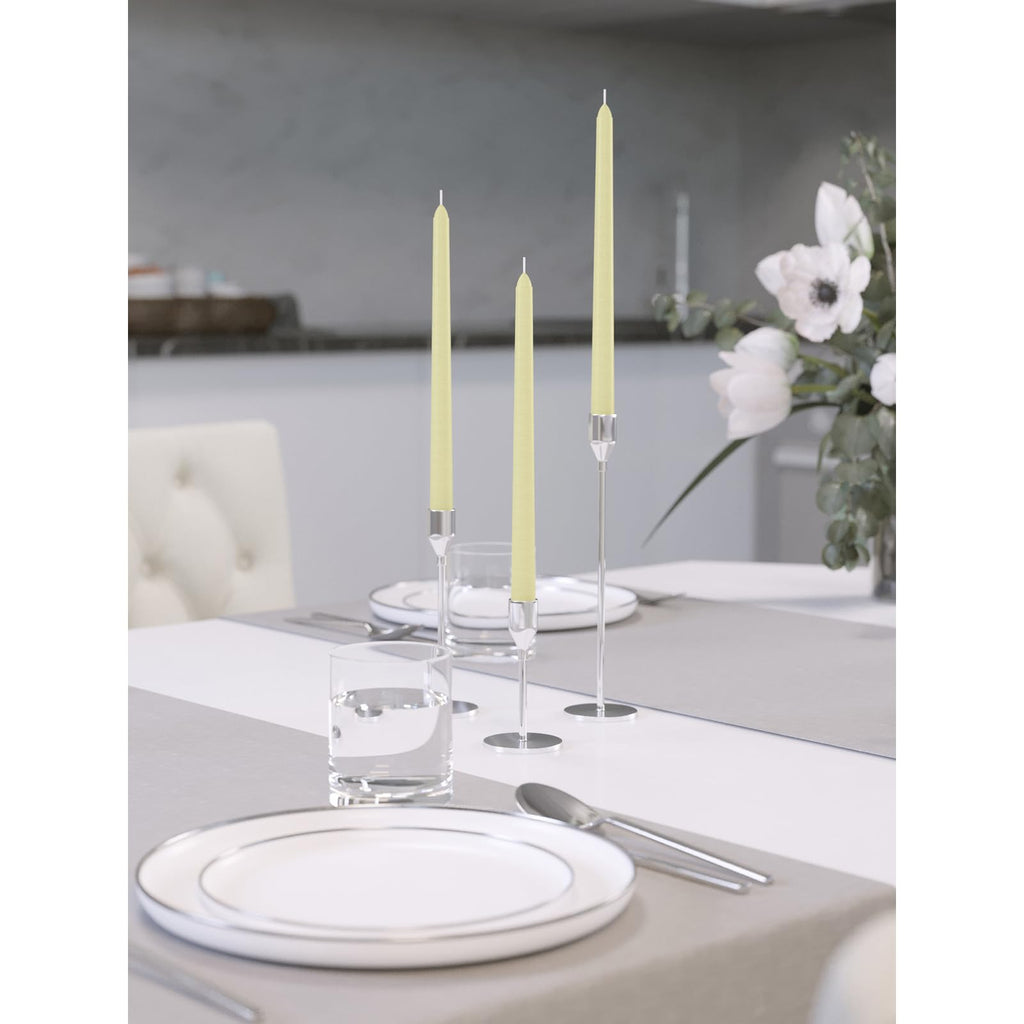 Candwax Ivory Taper Candles 12 Inch Dripless - Set Of 12 Tapered Candles Ideal As Dinner Candles - Smokeless And Unscented Taper