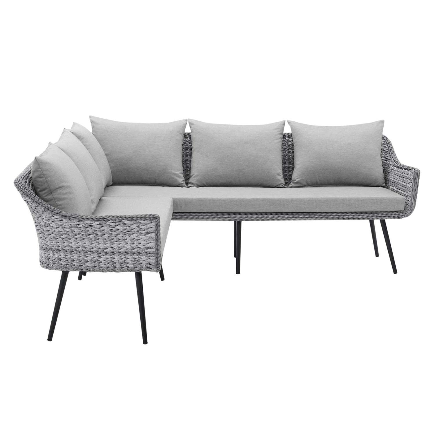 Modway EEI-4658-GRY-GRY Endeavor Patio Sofa, Gray Gray