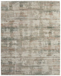 2' X 3' Ivory Gray And Green Abstract Distressed Area Rug