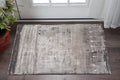 2' X 3' Gray Ivory And Taupe Abstract Distressed Area Rug