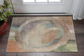 2' X 3' Brown Tan And Blue Abstract Distressed Area Rug