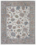 5' X 8' Ivory Brown And Blue Floral Distressed Area Rug