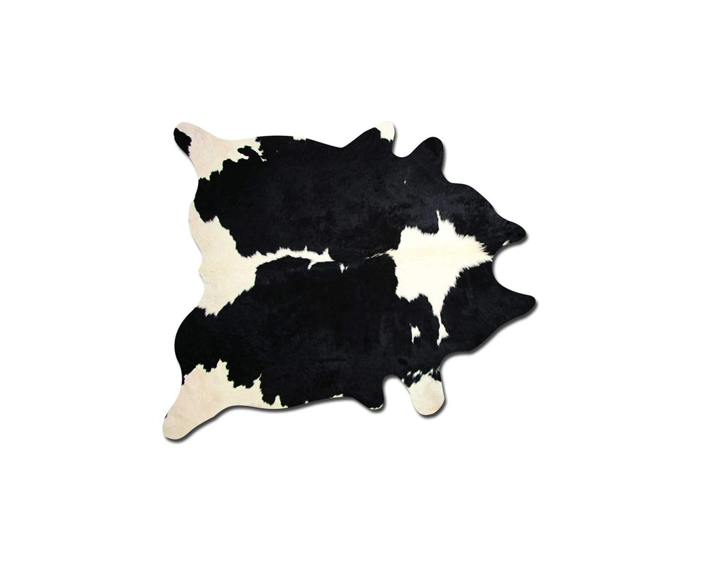 HomeRoots Black & White Cowhide, Microsuede 5' X 7' Black and White Cowhide Area Rug