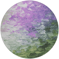 5 X 8 Purple Olive Green And Silver Abstract Washable Indoor Outdoor Area Rug