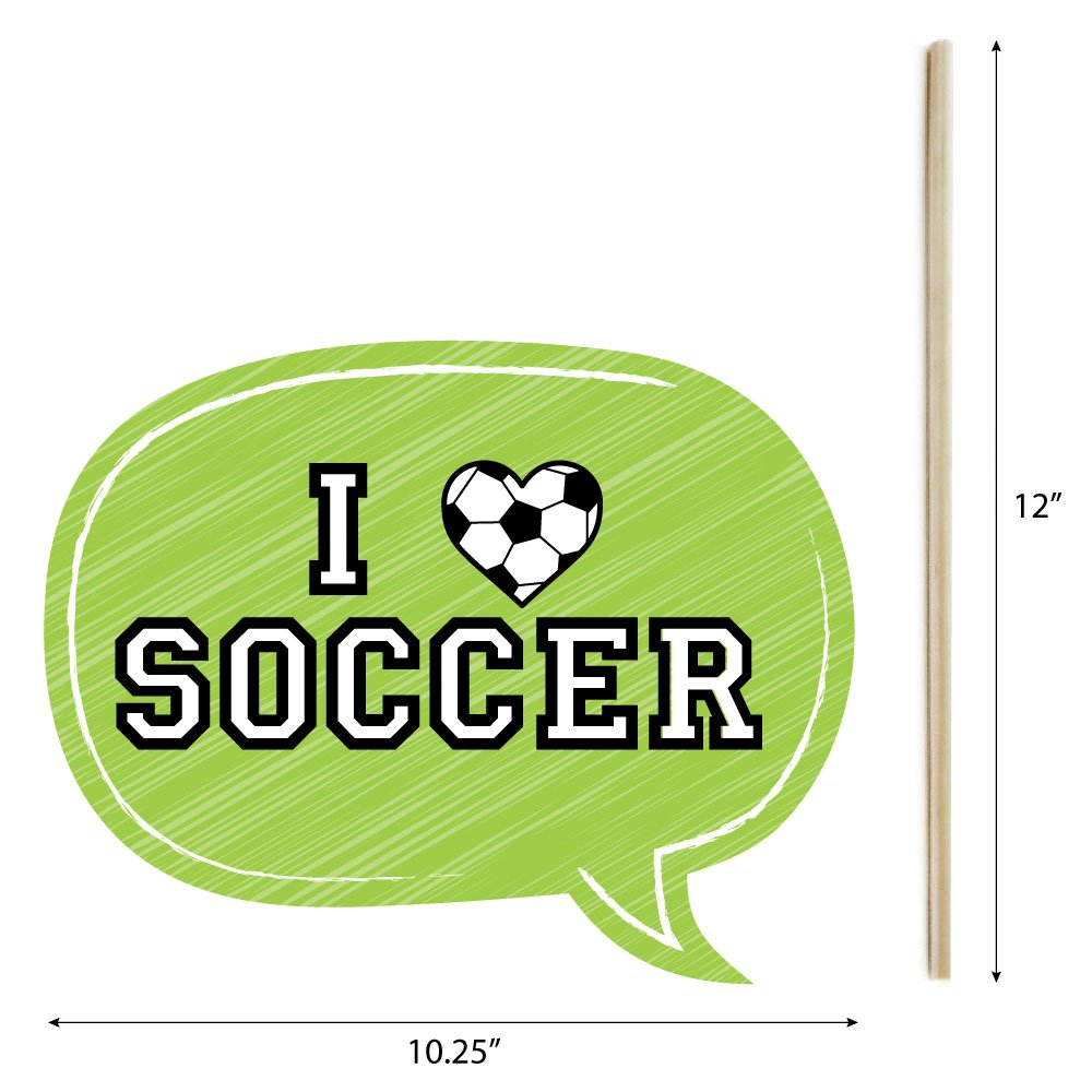 Big Dot Of Happiness Goaaal - Soccer Photo Booth Props Kit - 20 Count