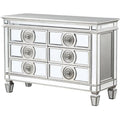 Acme Varian 6-Drawer Wooden Server in Mirrored and Antique Platinum