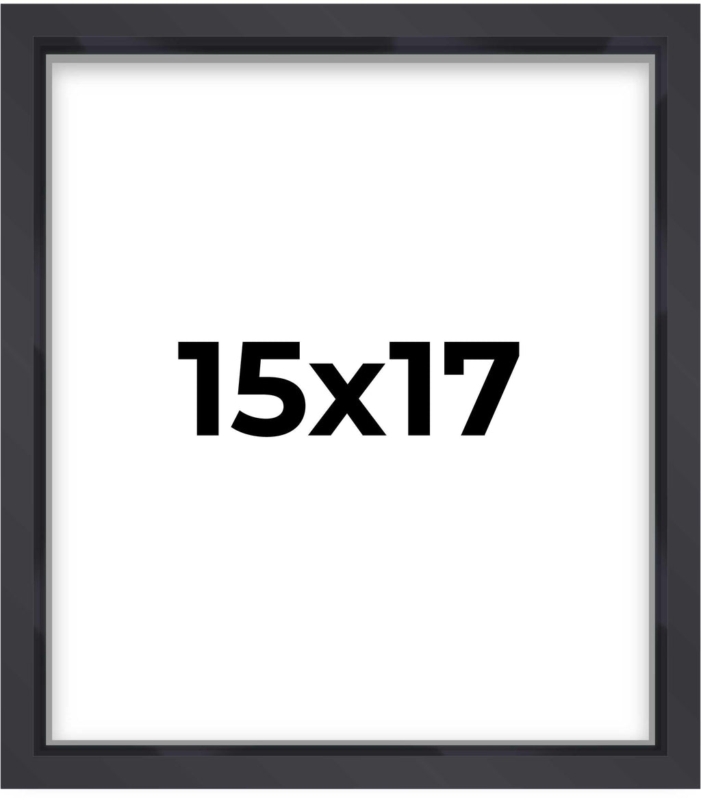 15x17 Shadow Box Frame Contemporary Black | 1'' Depth of Usable Space| Interior Size 15x17 or 17x15 Inches| UV Resistant Acrylic