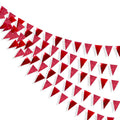 Festiko12 Flags Red Party Decorations Glitter Metallic Paper Triangle Banner Flag Pennant Bunting For Wedding Engagement Graduat