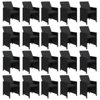 vidaXL Patio Dining Set 21 Piece with Cushions Garden Outdoor Terrace Balcony Table and Chair Seat Seating Furniture Black Poly Rattan