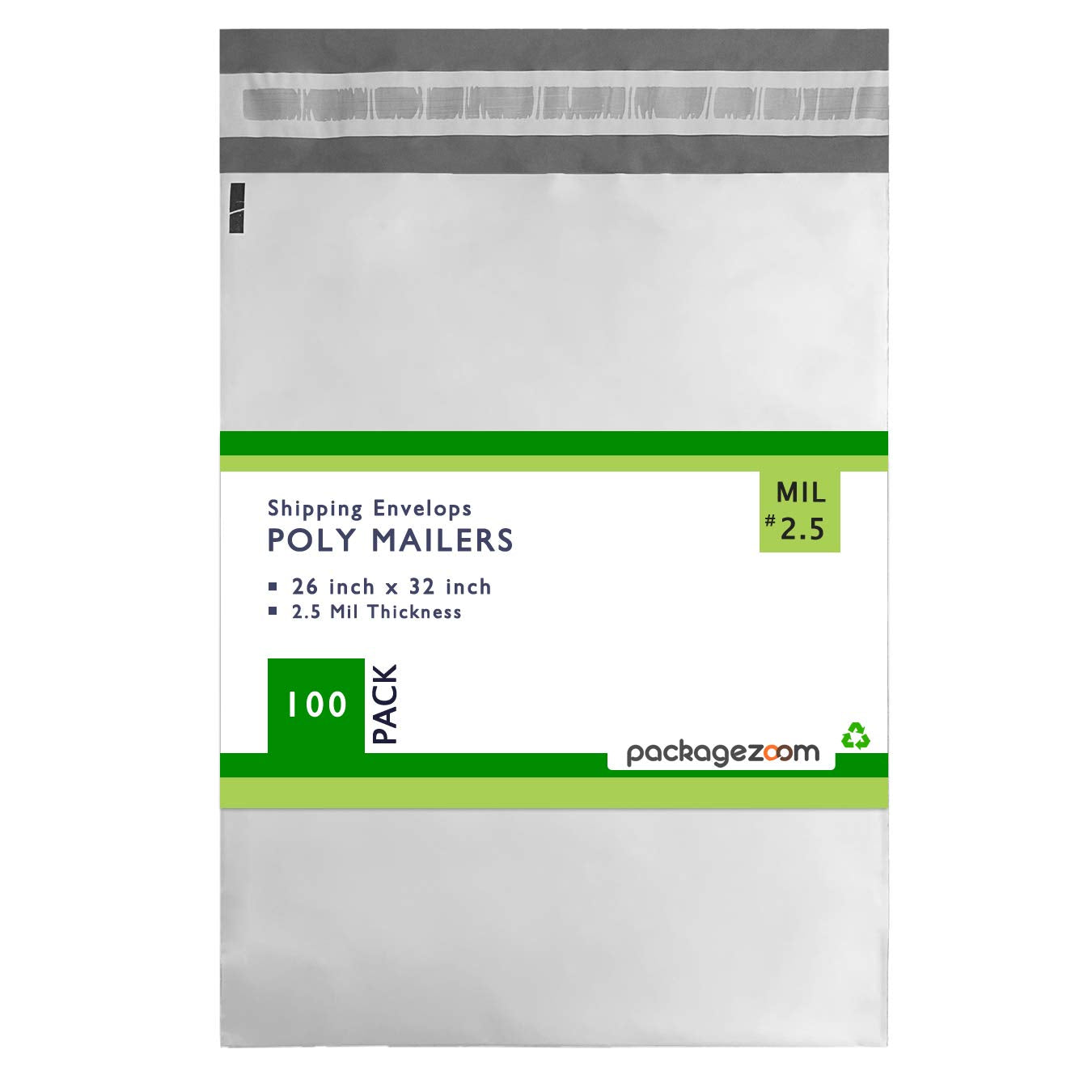 Packagezoom 50 Pack 26 X 32 Poly Mailer Shipping Envelopes Double Layer 2.5 Mil Self Sealing Envelopes Waterproof Tear Proof Env