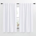Nicetown Window Treatment Curtain Panels - (White Color) W52 X L63, 2 Pieces, Semi Blackout Window Treatment Drape Panel For Kids Bedroom