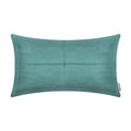 BRAWARM Teal Leather Throw Pillow 12 X 20 Inches, Faux Leather Pillow Cover with Piping, Hand Stitched Leather Decorative Lumbar