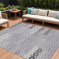 10 X 14 Lavender Gray And Ivory Floral Washable Indoor Outdoor Area Rug