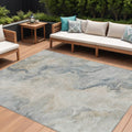 10 X 14 Beige Khaki And Gray Abstract Washable Indoor Outdoor Area Rug