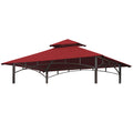 Eurmax USA High Performance Grill Gazebo Canopy Replacement Cover 5x8 BBQ Gazebo Shelter Top(Burgundy)