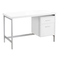 Monarch Specialties Contemporary Laptop Table with Drawer and File Cabinet Home & Office Computer Desk-Metal Legs, 48 L, White-S