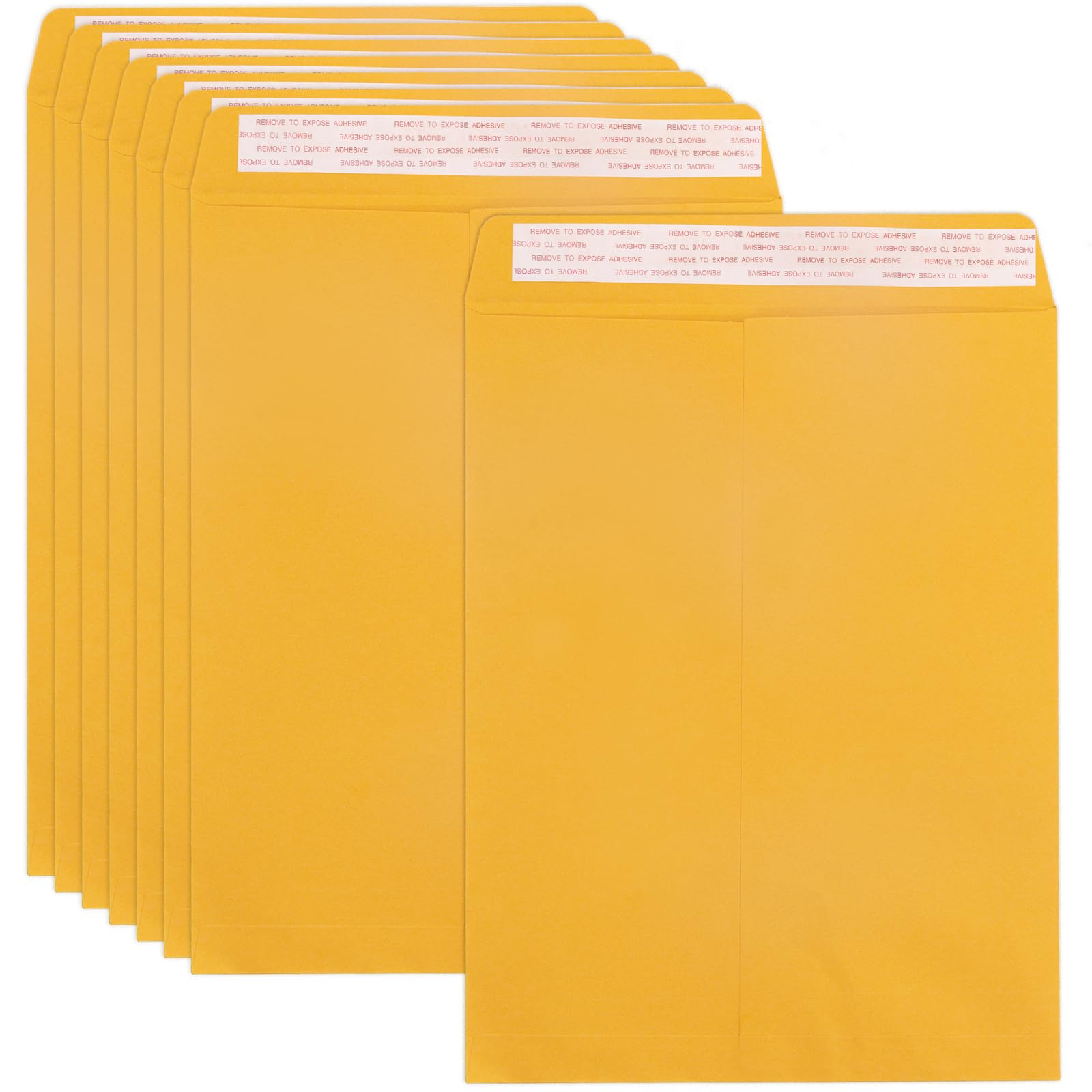 10X13 Catalog Envelopes Self Seal 100 Pack, Goefun 80Gsm Paper Large Yellow Brown Manilla Envelopes With Peel And Seal Flap For
