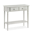 Coastal Solid Wood Hall Console Table with Drawer Storage, Orchid White for Entryways, Living Rooms, and Small Spaces - Leick Ho