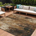 9 X 12 Taupe Gray And Ivory Abstract Washable Indoor Outdoor Area Rug