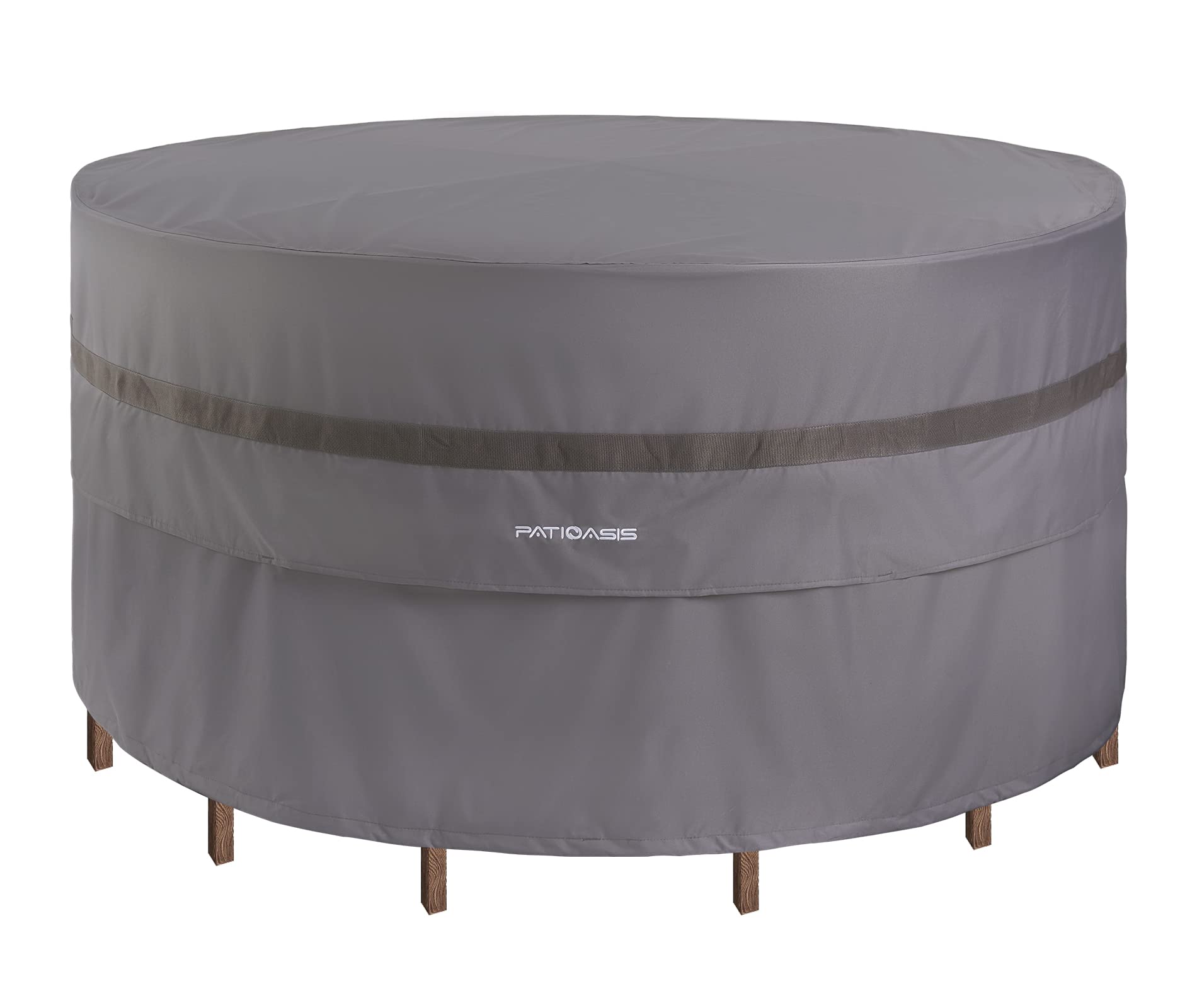 Grey Outdoor Round Table And 7-9 Chairs Cover Large 90' Dia Waterproof Windproof Uv-Resistant Patio Lawn Furniture Dining Table