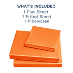 Golal Satin Sheets Twin Xl Size - 3 Pieces Luxury Silky Soft Bed Sheets, Wrinkle-Free Burnt Orange Satin Silk Sheet Set With 1 Deep Pocket Fitted Sheet, 1 Flat Sheet, 1 Pillow Case