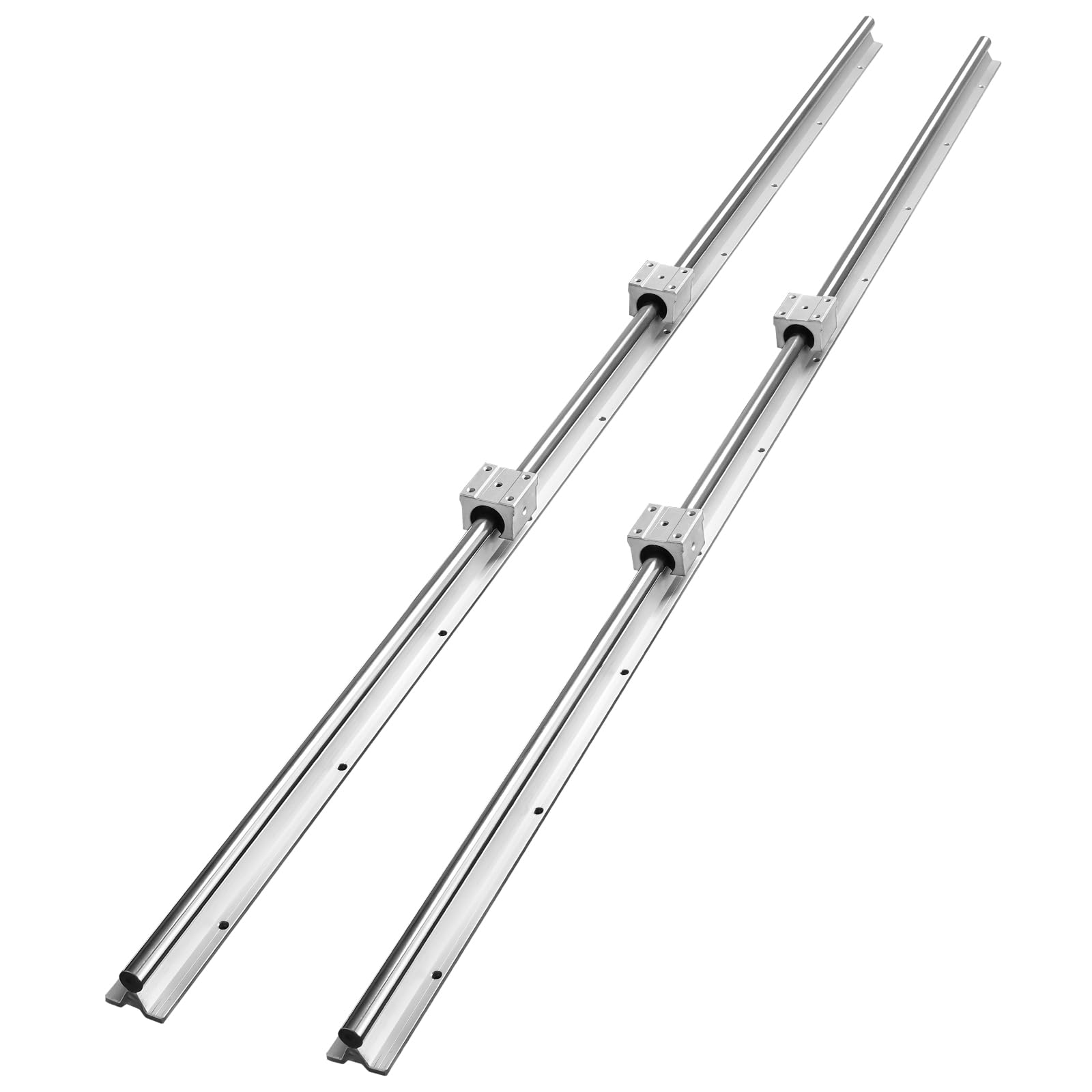 VEVOR Linear Rail Slide SBR16-1500mm 2 PCS and 4 PCS SBR16UU Slide Blocks Linear Guide Rail and Bearings Kit for Automated Machi