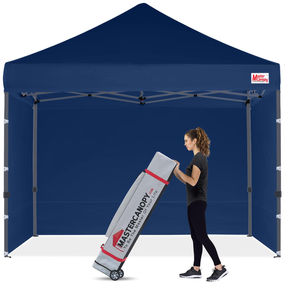 Mastercanopy Heavy Duty Pop-Up Canopy Tent With Sidewalls (10X10,Navy Blue)