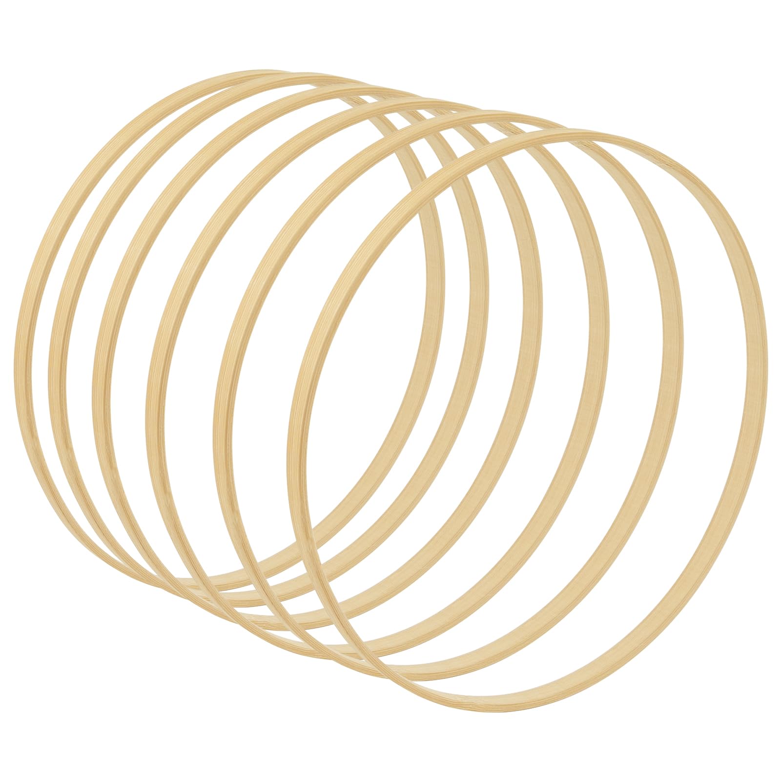 Framendino, 10 Pack Wooden Bamboo Hoop Rings Macrame Floral Hoop Rings Wreath for DIY Dream Catcher Wedding Wreath Decor and Wal
