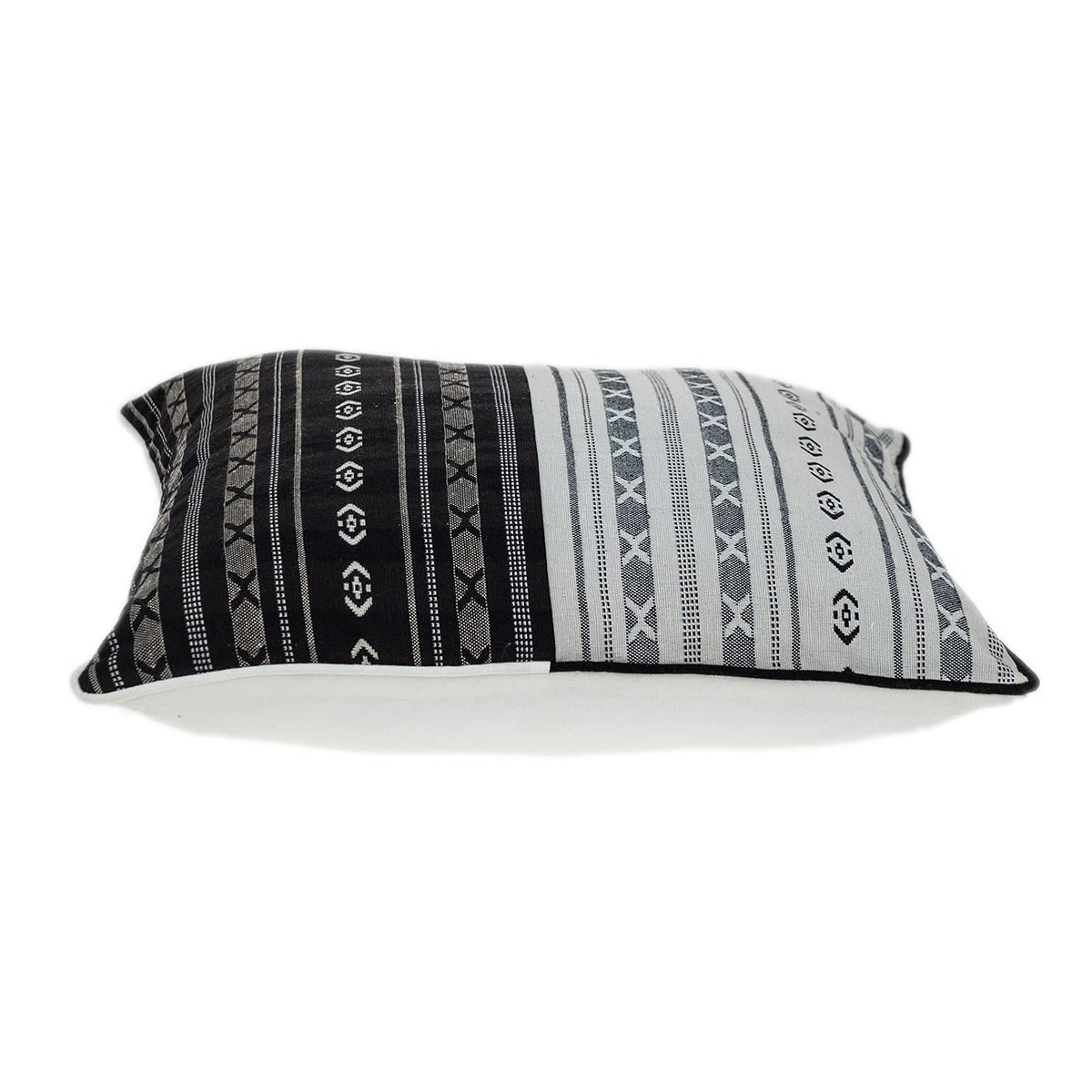 HomeRoots 100% Cotton Black and White Abstract Accent Pillow