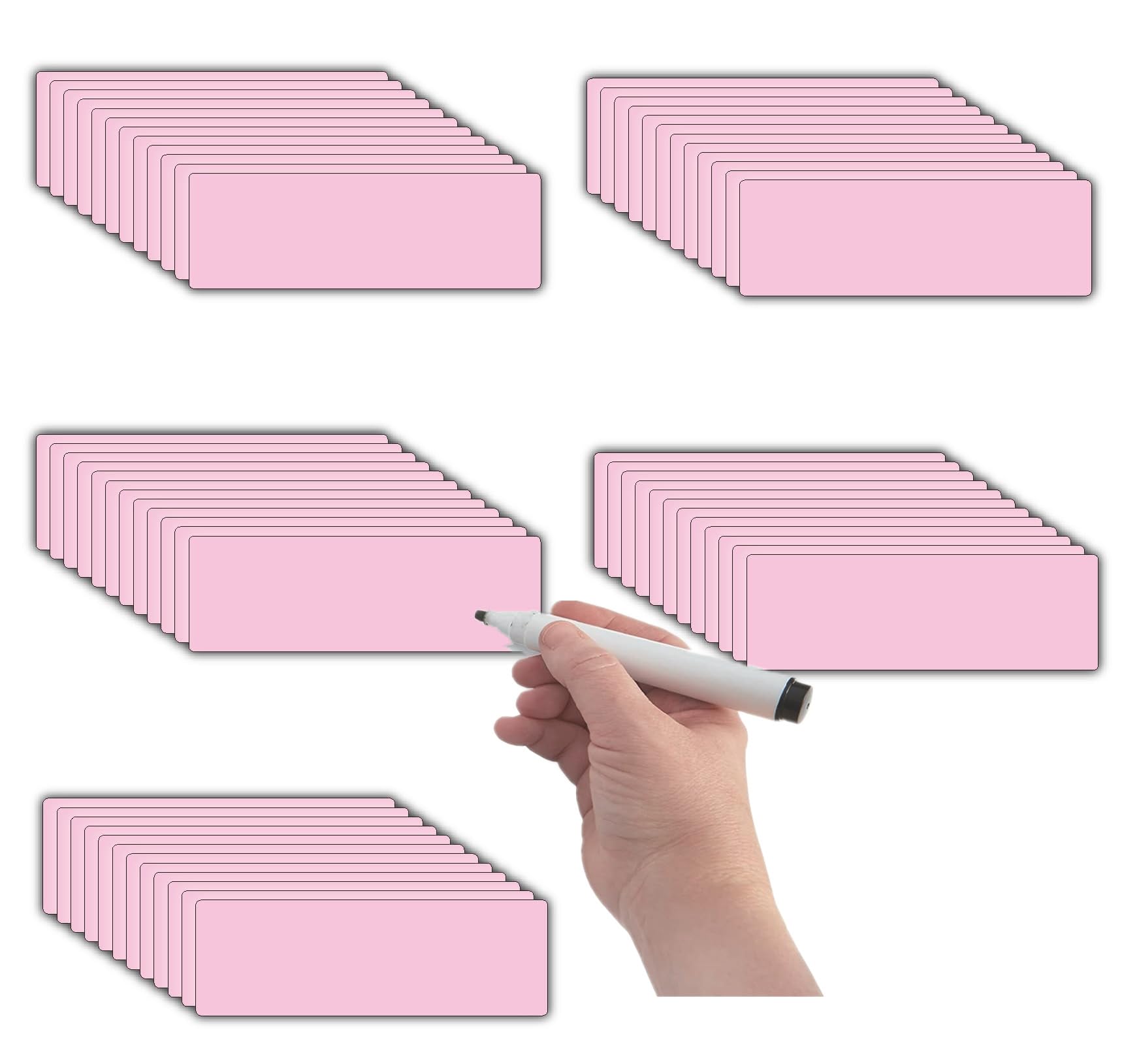 Magnetic Dry Erase Magnets Labels(1X3',Pack Of 60),Organizing Schedules In Office/Classroom.Reusable Name Tags On Fridge/White