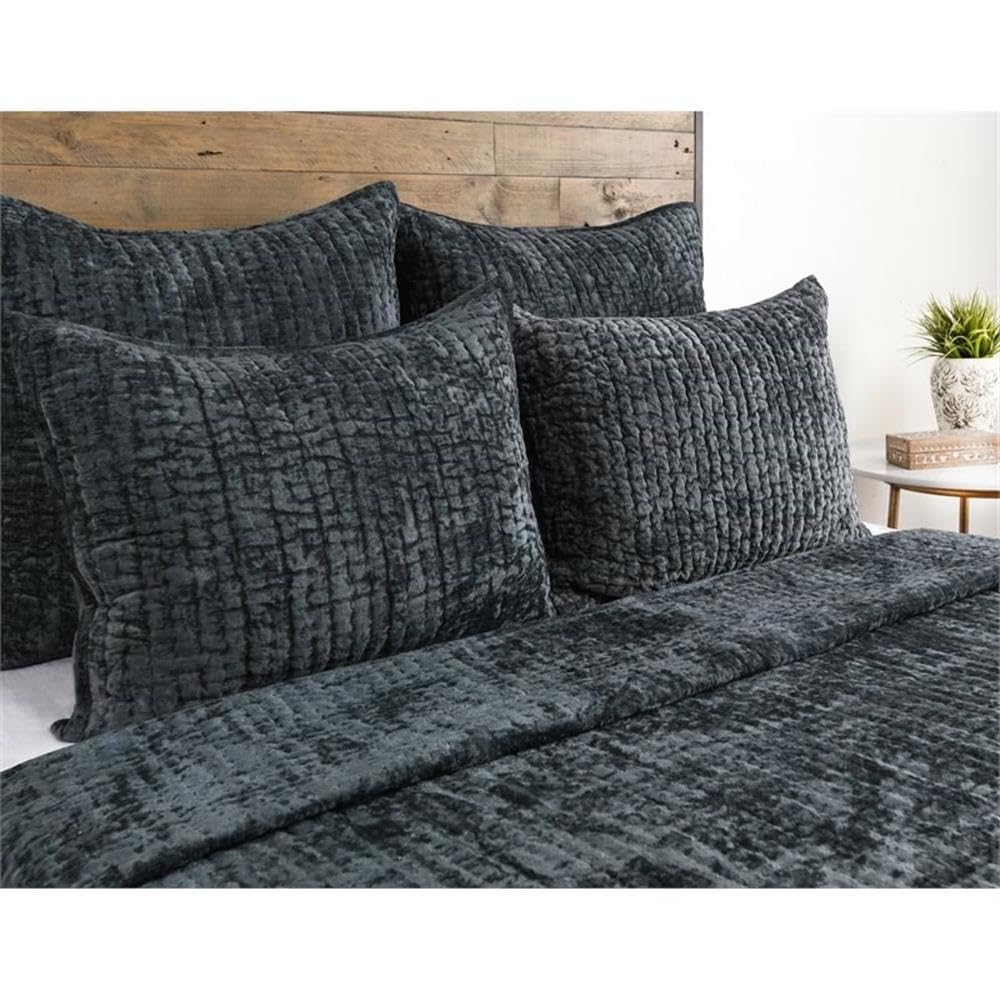 Kosas Home Dimitry 26X26 Rayon Velvet And Solid Cotton Euro Sham In Bay Green