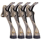 Gotega Door Stopper, 4 Pack Kickdown Door Stop With One Touch Adjustable Height And Rubber Tip Door Stops 4 Inches, Antique Bron
