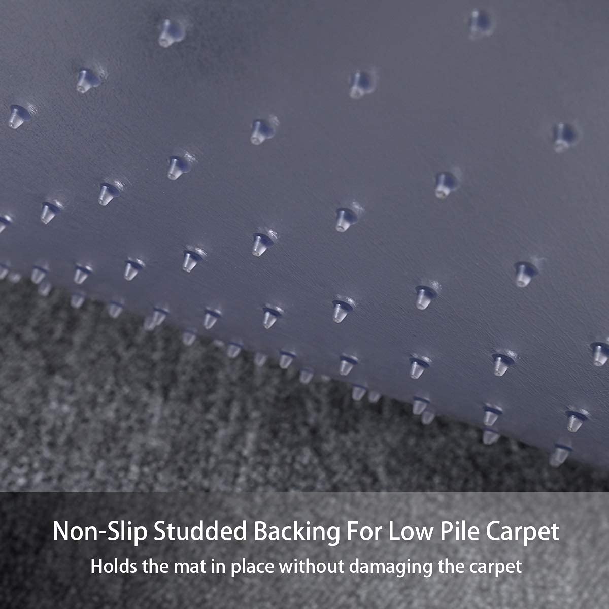 Homek Studded Carpet Chair Mat, 53' X 45' Office Desk Chair Mat For Low Pile Carpet, Transparent Mats For Desk Chairs
