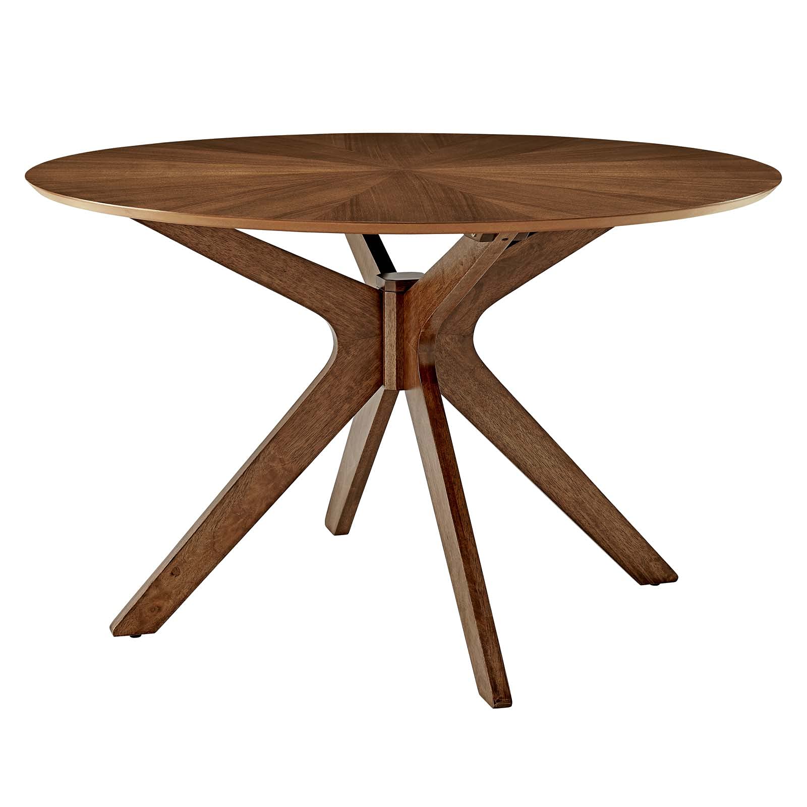 Modway Crossroads 47&quot; Round Wood Dining Table, Walnut